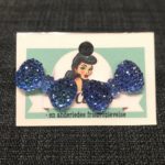 Blå sløjfe øreringe med similisten